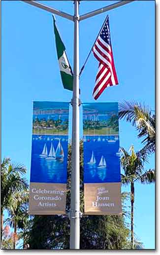 Joan Hansen banners in Coronado CA